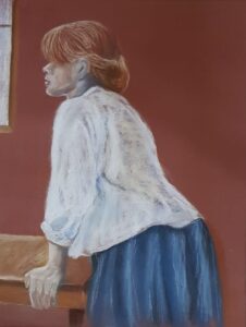 Frau am Fenster, nach t. Loutrec; Foto Karin Hupe