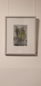 Monotypie in grau und grün.