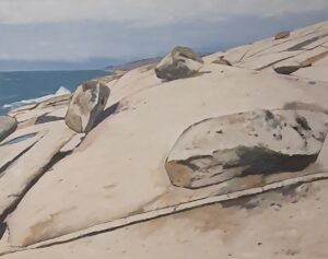 Ein Gemälde von Claus Vahle (Acryl).