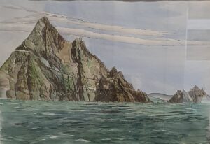 Ein Gemälde von Claus Vahle (Aquarell).