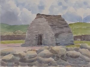 Ein Gemälde von Claus Vahle (Aquarell).