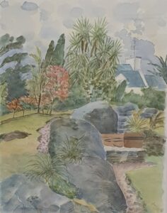 Ein Gemälde von Claus Vahle (Aquarell).