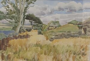 Ein Gemälde von Claus Vahle (Aquarell).