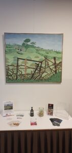 Ein Gemälde von Claus Vahle (Acryl) mit dem Titel der Zaun von Donegal.